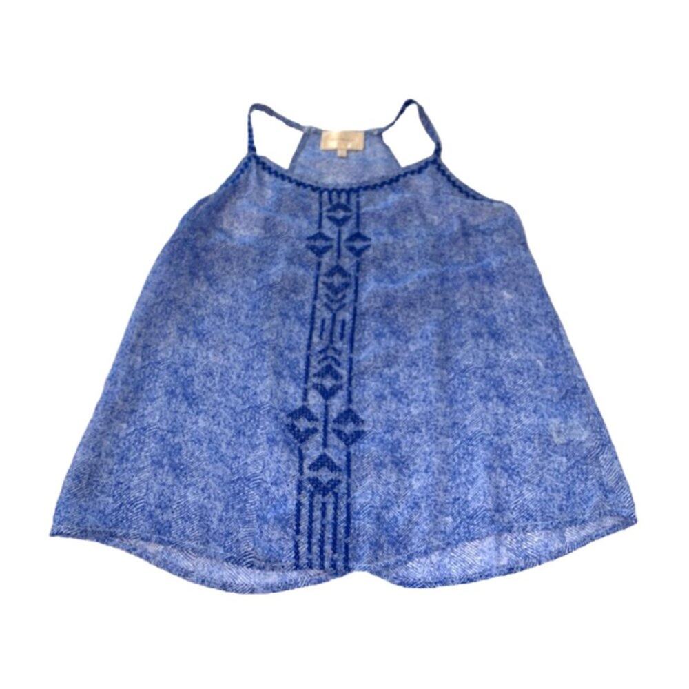 SKIES ARE BLUE Tribal Embroidered Tank Top | XS